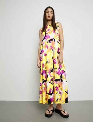 Zdjęcie produktu TAIFUN Damski Sukienka maxi bez rękawów z nadrukiem kwiatu Bez rękawów Okrągły Żółty W kwiaty