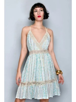 Zdjęcie produktu Tarifa Sukienka w kolorze biało-turkusowym rozmiar: L