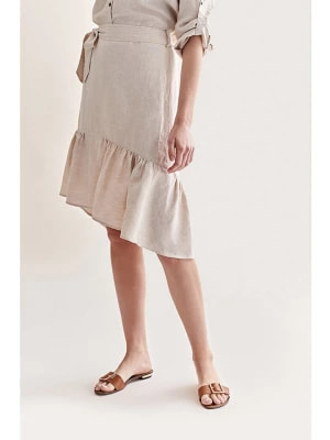 Zdjęcie produktu TATUUM Lniana spódnica w kolorze beżowym rozmiar: 34