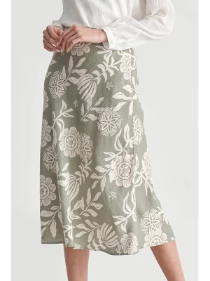 Zdjęcie produktu TATUUM Lniana spódnica w kolorze oliwkowo-kremowym rozmiar: 36