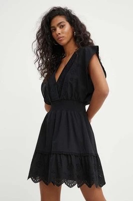 Zdjęcie produktu The Kooples sukienka bawełniana kolor czarny mini rozkloszowana FROB28099K