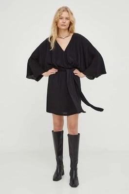 Zdjęcie produktu The Kooples sukienka kolor czarny mini rozkloszowana