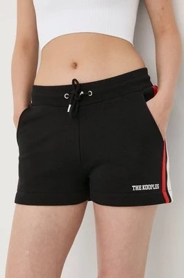 Zdjęcie produktu The Kooples szorty damskie kolor czarny gładkie high waist