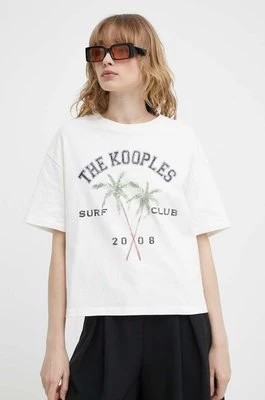 Zdjęcie produktu The Kooples t-shirt bawełniany damski kolor beżowy FTSC28030K