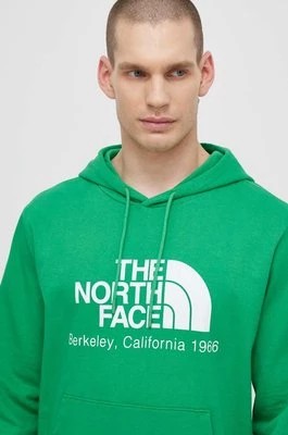 Zdjęcie produktu The North Face bluza bawełniana M Berkeley California Hoodie męska kolor zielony z kapturem z nadrukiem NF0A55GFPO81