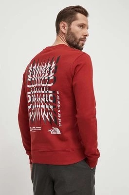Zdjęcie produktu The North Face bluza bawełniana męska kolor czerwony z nadrukiem NF0A87EBPOJ1