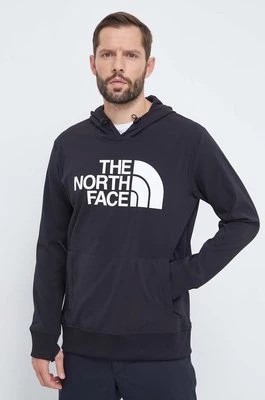 Zdjęcie produktu The North Face bluza sportowa Tekno Logo kolor czarny z kapturem z nadrukiem