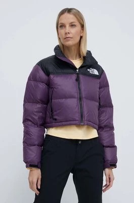 Zdjęcie produktu The North Face kurtka puchowa NUPTSE SHORT damska kolor fioletowy zimowa NF0A5GGEV6V1