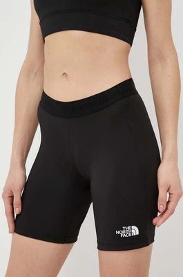 Zdjęcie produktu The North Face szorty sportowe Mountain Athletics damskie kolor czarny z nadrukiem high waist