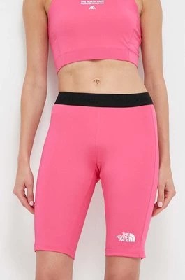 Zdjęcie produktu The North Face szorty sportowe Mountain Athletics damskie kolor różowy gładkie medium waist