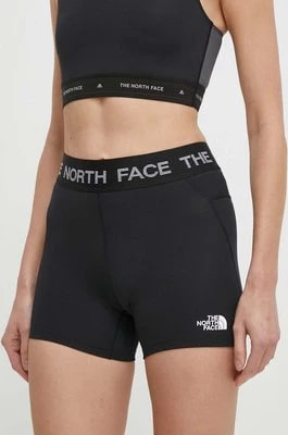 Zdjęcie produktu The North Face szorty sportowe Tech Bootie damskie kolor czarny z nadrukiem medium waist NF0A87JZJK31