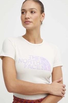 Zdjęcie produktu The North Face t-shirt bawełniany damski kolor beżowy NF0A87N6YFO1