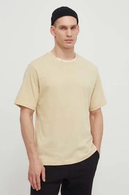 Zdjęcie produktu The North Face t-shirt bawełniany męski kolor beżowy z nadrukiem NF0A87DD3X41
