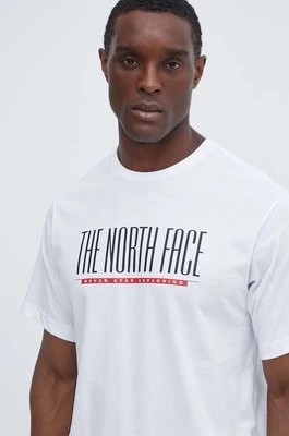 Zdjęcie produktu The North Face t-shirt bawełniany męski kolor biały z nadrukiem NF0A87E7FN41