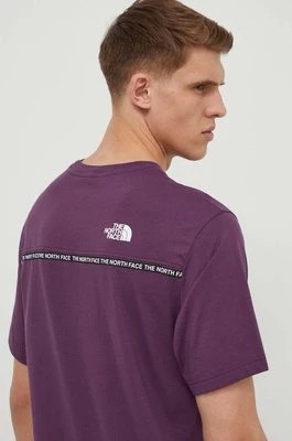 Zdjęcie produktu The North Face t-shirt bawełniany męski kolor fioletowy z nadrukiem NF0A87DDV6V1