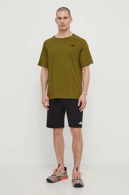 Zdjęcie produktu The North Face t-shirt bawełniany męski kolor zielony z nadrukiem NF0A87NUPIB1