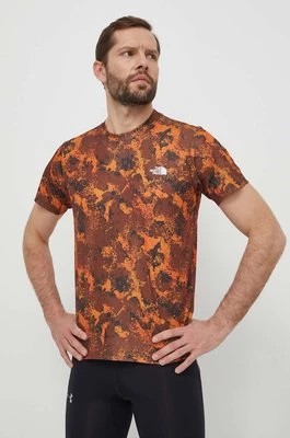 Zdjęcie produktu The North Face t-shirt sportowy Reaxion Amp Crew kolor brązowy wzorzysty NF0A8874WKO1
