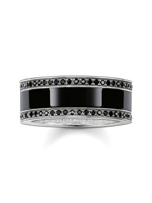 Zdjęcie produktu Thomas Sabo Srebrny pierścionek z cyrkoniami i onyksami rozmiar: 52