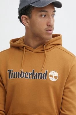 Zdjęcie produktu Timberland bluza męska kolor brązowy z kapturem z nadrukiem TB0A5UKKP471