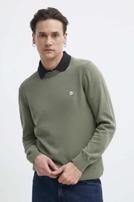 Zdjęcie produktu Timberland sweter bawełniany kolor zielony lekki TB0A2BMM5901