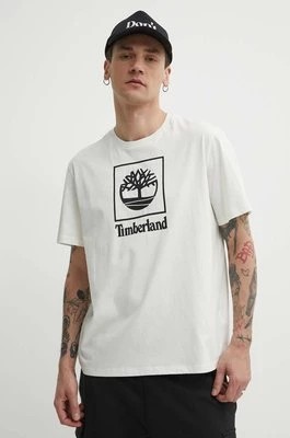 Zdjęcie produktu Timberland t-shirt bawełniany męski kolor beżowy z nadrukiem TB0A5QSPCM91