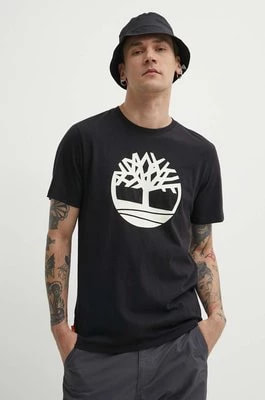 Zdjęcie produktu Timberland t-shirt bawełniany męski kolor czarny z nadrukiem TB0A2C2R0011