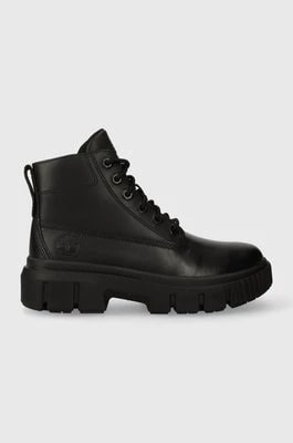 Zdjęcie produktu Timberland workery skórzane Greyfield Leather Boot damskie kolor czarny na płaskim obcasie TB0A5ZDR0011