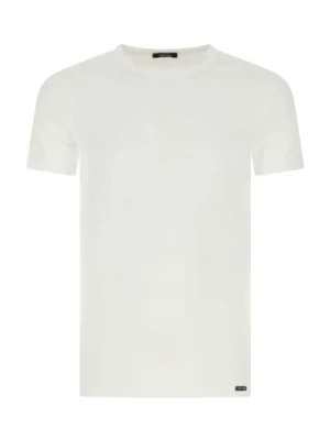 Zdjęcie produktu Tom Ford, Biała Elastyczna Koszulka z Bawełny White, male,