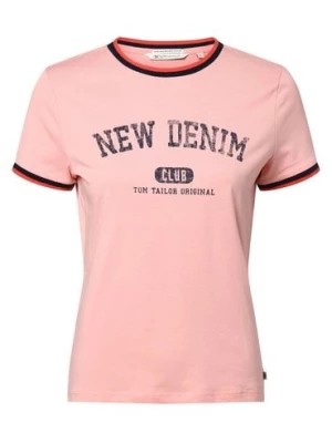 Zdjęcie produktu Tom Tailor Denim Koszulka damska Kobiety Bawełna różowy nadruk,