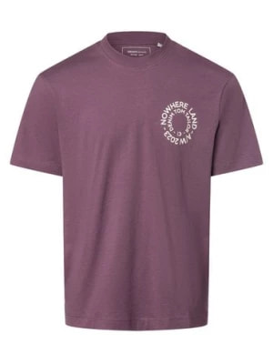 Zdjęcie produktu Tom Tailor Denim T-shirt męski Mężczyźni Bawełna lila nadruk,