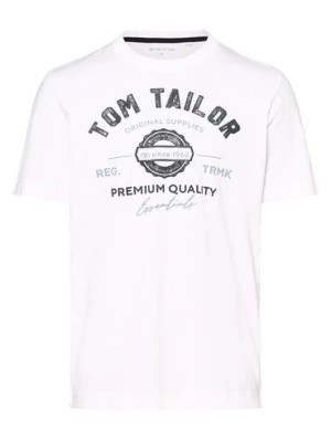 Zdjęcie produktu Tom Tailor T-shirt męski Mężczyźni Bawełna biały nadruk,