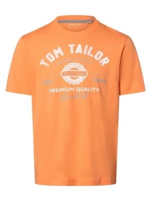 Zdjęcie produktu Tom Tailor T-shirt męski Mężczyźni Bawełna pomarańczowy nadruk,