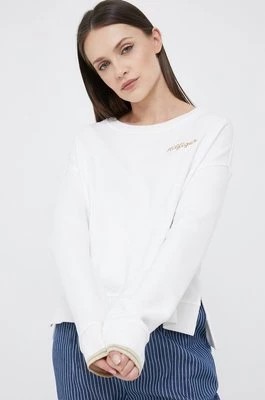 Zdjęcie produktu Tommy Hilfiger bluza bawełniana damska kolor biały z aplikacją