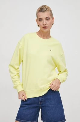 Zdjęcie produktu Tommy Hilfiger bluza bawełniana damska kolor żółty gładka WW0WW41246