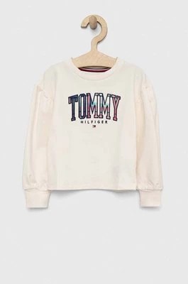 Zdjęcie produktu Tommy Hilfiger bluza dziecięca kolor beżowy z aplikacją