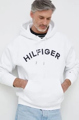 Zdjęcie produktu Tommy Hilfiger bluza męska kolor biały z kapturem z aplikacją