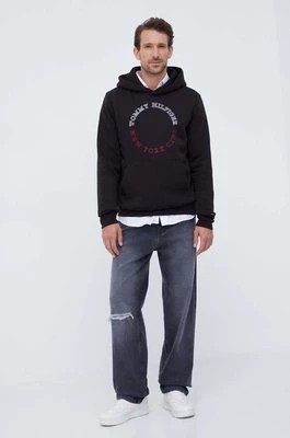 Zdjęcie produktu Tommy Hilfiger bluza męska kolor czarny z kapturem z nadrukiem