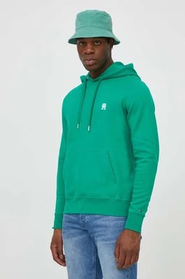 Zdjęcie produktu Tommy Hilfiger bluza męska kolor zielony z kapturem gładka MW0MW33646