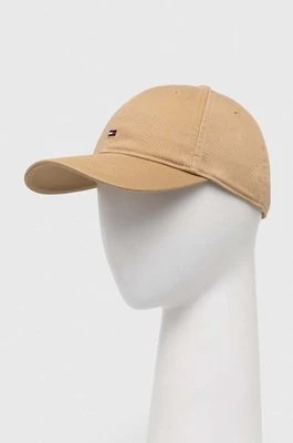 Zdjęcie produktu Tommy Hilfiger czapka z daszkiem bawełniana kolor beżowy gładka AM0AM12303