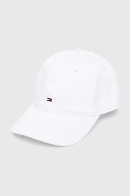 Zdjęcie produktu Tommy Hilfiger czapka z daszkiem bawełniana kolor biały gładka AM0AM12303