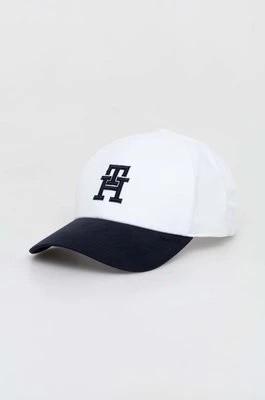Zdjęcie produktu Tommy Hilfiger czapka z daszkiem bawełniana kolor biały wzorzysta AM0AM12301