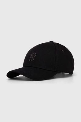 Zdjęcie produktu Tommy Hilfiger czapka z daszkiem bawełniana kolor czarny z aplikacją AM0AM12300