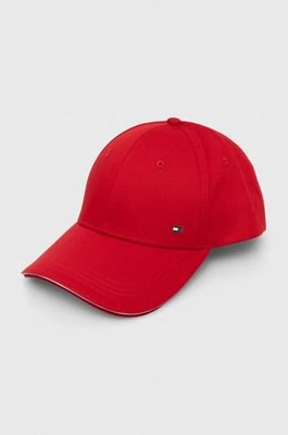 Zdjęcie produktu Tommy Hilfiger czapka z daszkiem bawełniana kolor czerwony gładka AM0AM12035