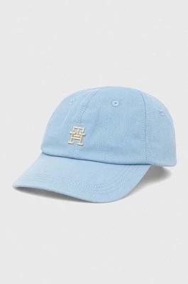 Zdjęcie produktu Tommy Hilfiger czapka z daszkiem bawełniana kolor niebieski z aplikacją