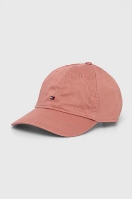 Zdjęcie produktu Tommy Hilfiger czapka z daszkiem bawełniana kolor różowy gładka AM0AM12303