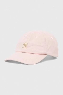 Zdjęcie produktu Tommy Hilfiger czapka z daszkiem bawełniana kolor różowy z aplikacją