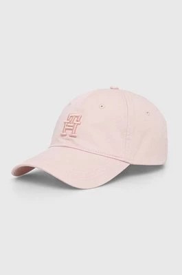 Zdjęcie produktu Tommy Hilfiger czapka z daszkiem bawełniana kolor różowy z aplikacją AW0AW16170