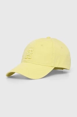 Zdjęcie produktu Tommy Hilfiger czapka z daszkiem bawełniana kolor żółty z aplikacją AW0AW16170