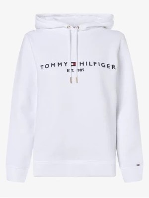Zdjęcie produktu Tommy Hilfiger Damska bluza z kapturem Kobiety Materiał dresowy biały jednolity,