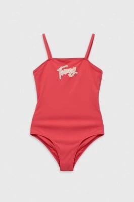 Zdjęcie produktu Tommy Hilfiger jednoczęściowy strój kąpielowy dziecięcy kolor różowy